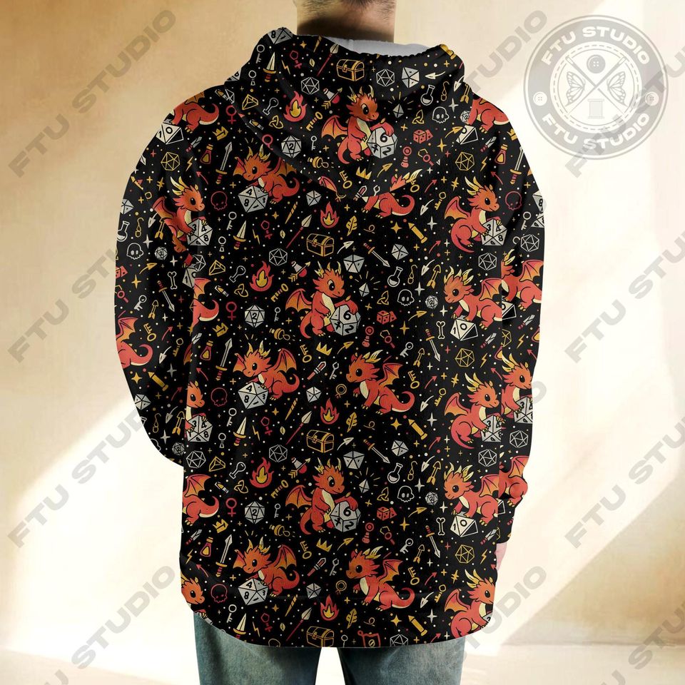 Dragon Dice Hoodie: Fantasy Gaming Sweatshirt, Dungeon Master Gift