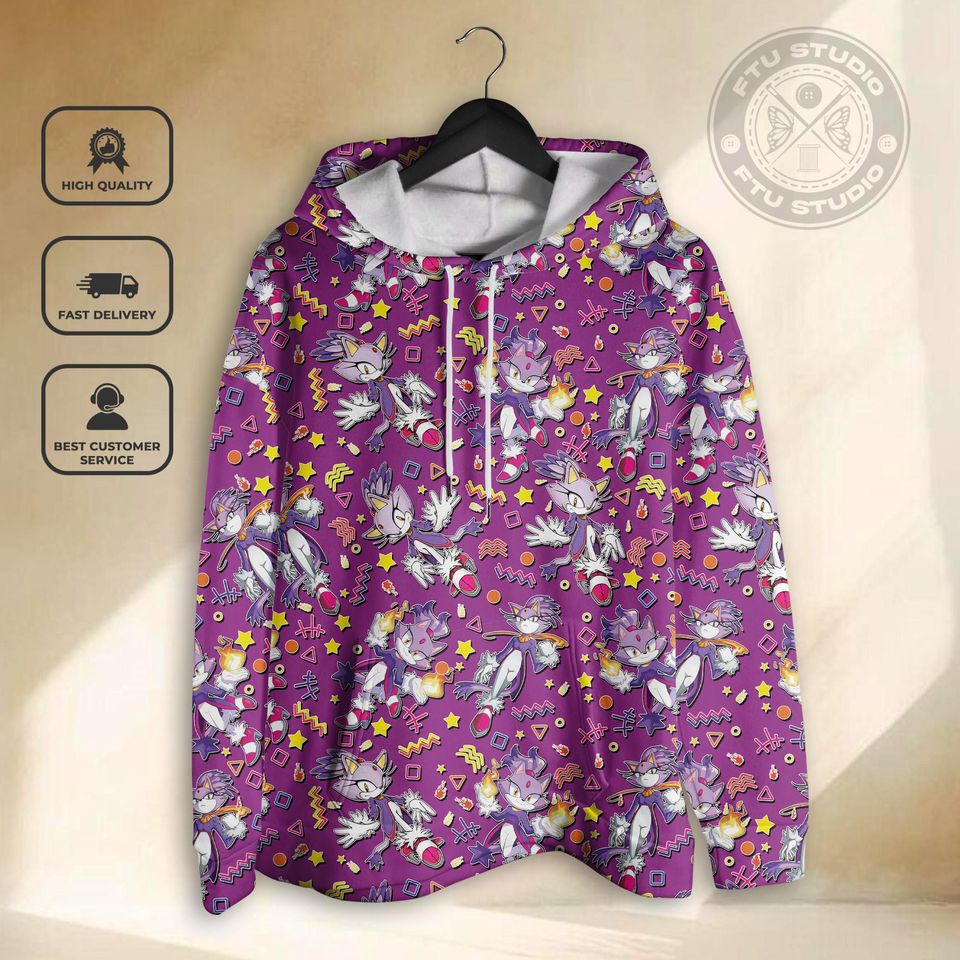 Blaze Cat 3D Hoodie Sweatshirt, Anime Fantasy Game Collection