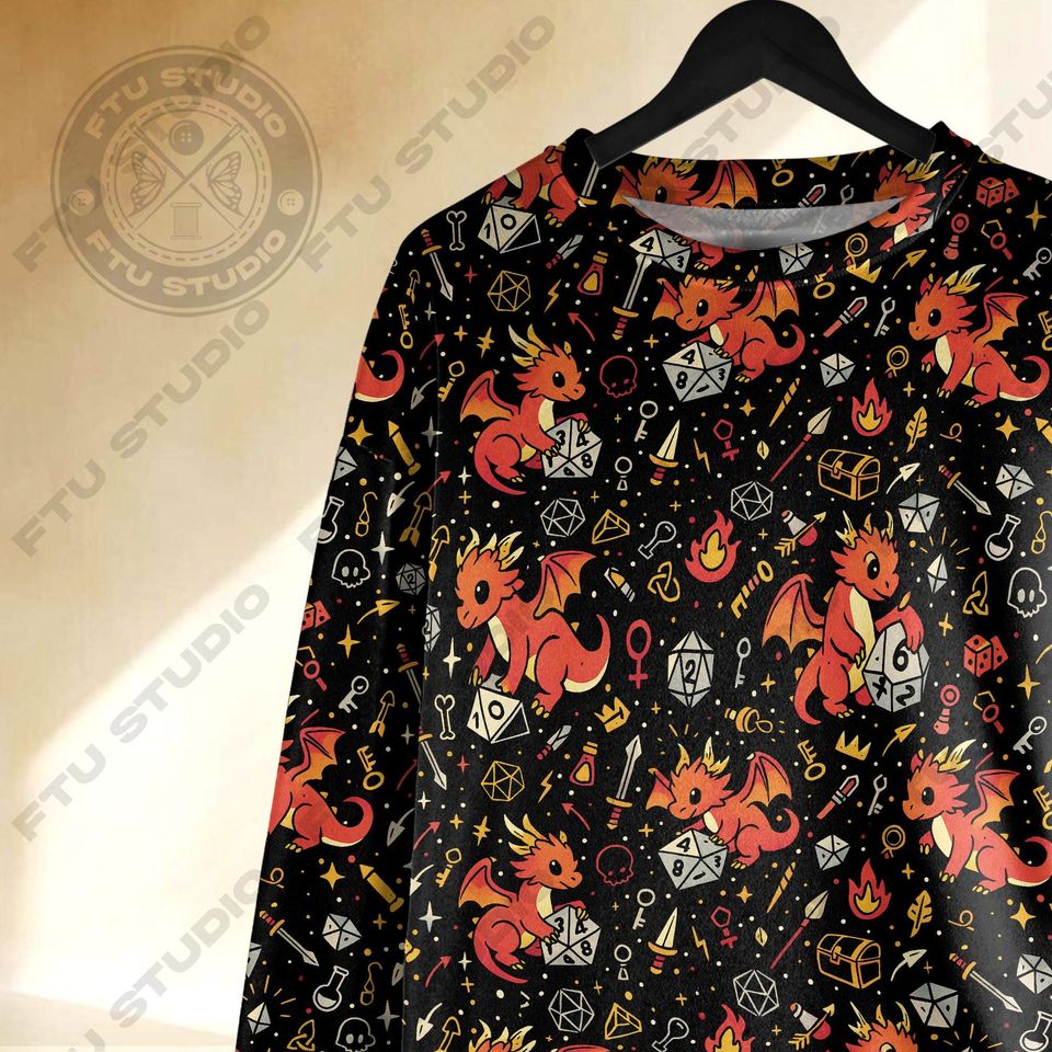 Dragon Dice Hoodie: Fantasy Gaming Sweatshirt, Dungeon Master Gift