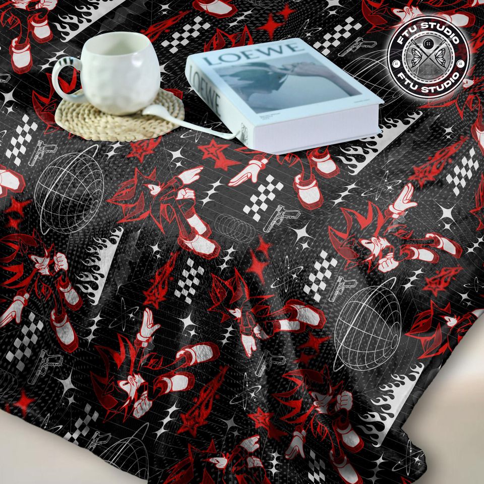 Shadow the Hedgehog Fleece Blanket - Video Game Gift