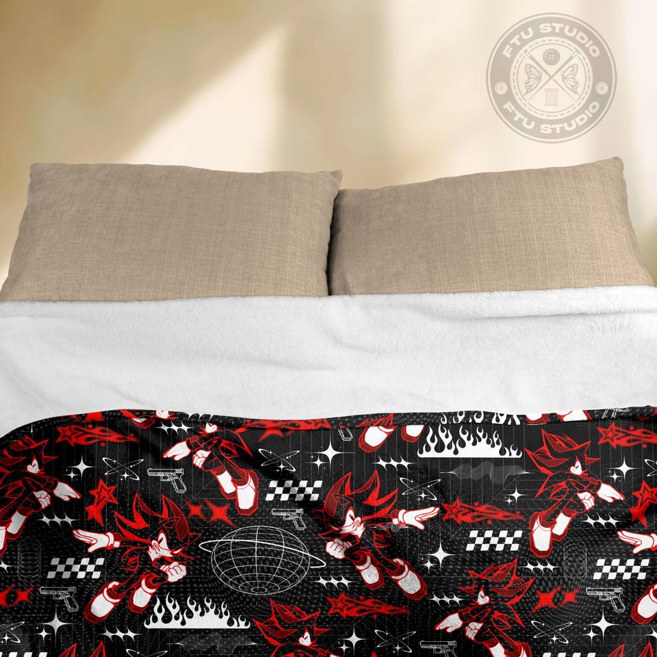 Shadow the Hedgehog Fleece Blanket - Video Game Gift