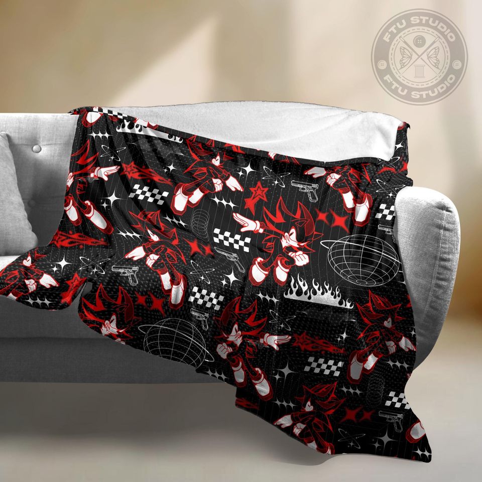 Shadow the Hedgehog Fleece Blanket - Video Game Gift