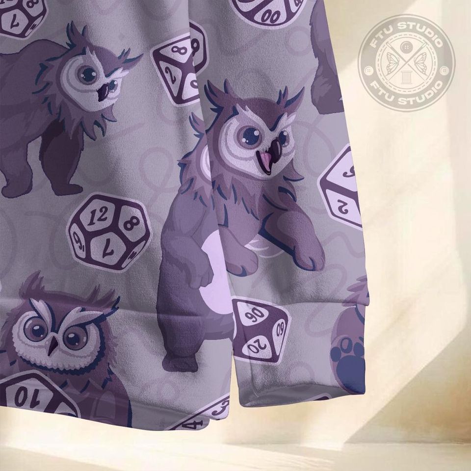 Owlbear Dice Hoodie - Fantasy Game Dungeon Master 3D