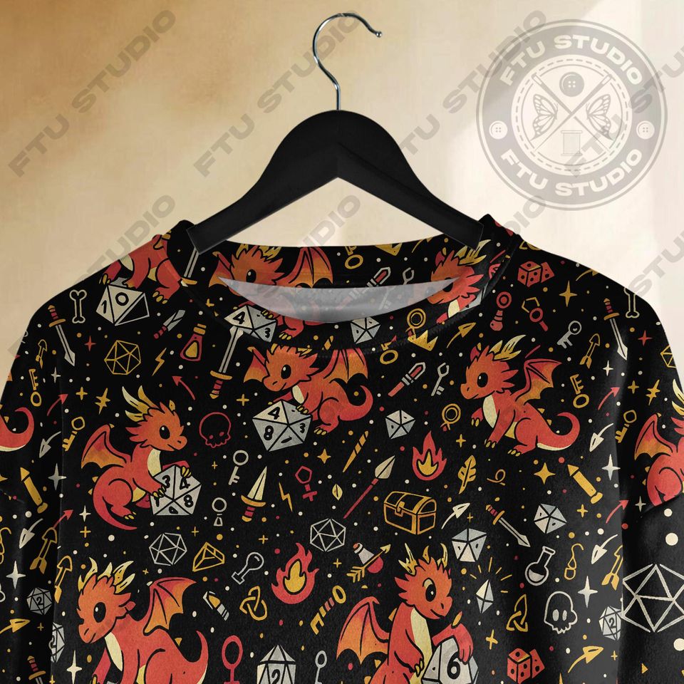 Dragon Dice Hoodie: Fantasy Gaming Sweatshirt, Dungeon Master Gift