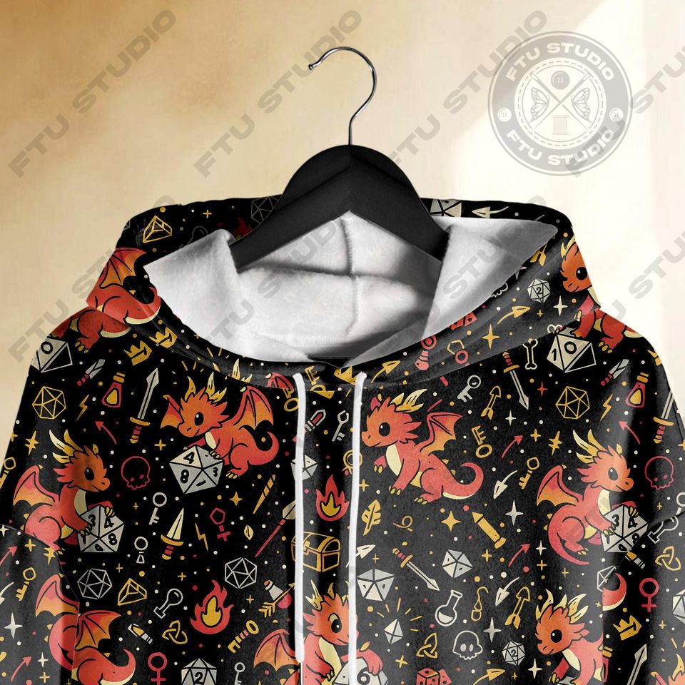 Dragon Dice Hoodie: Fantasy Gaming Sweatshirt, Dungeon Master Gift