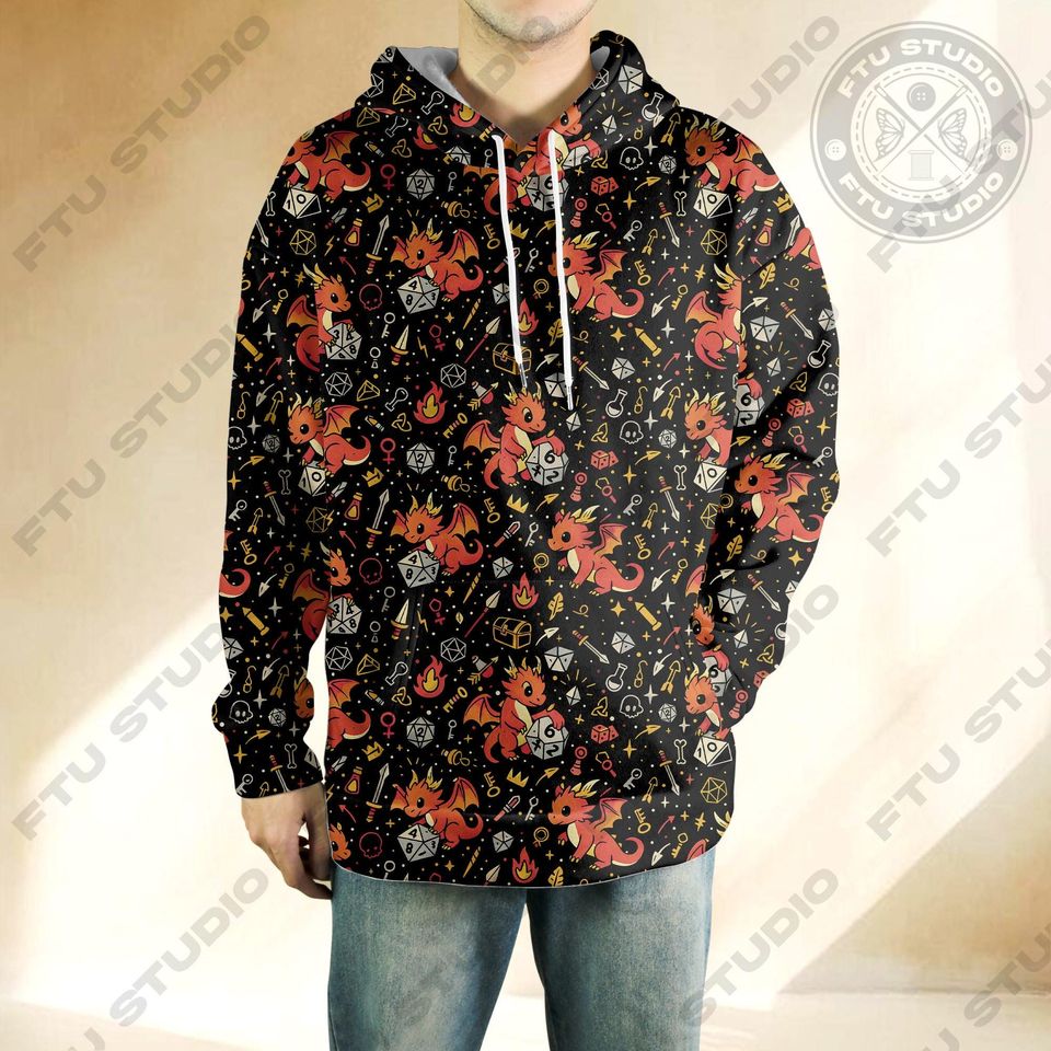 Dragon Dice Hoodie: Fantasy Gaming Sweatshirt, Dungeon Master Gift