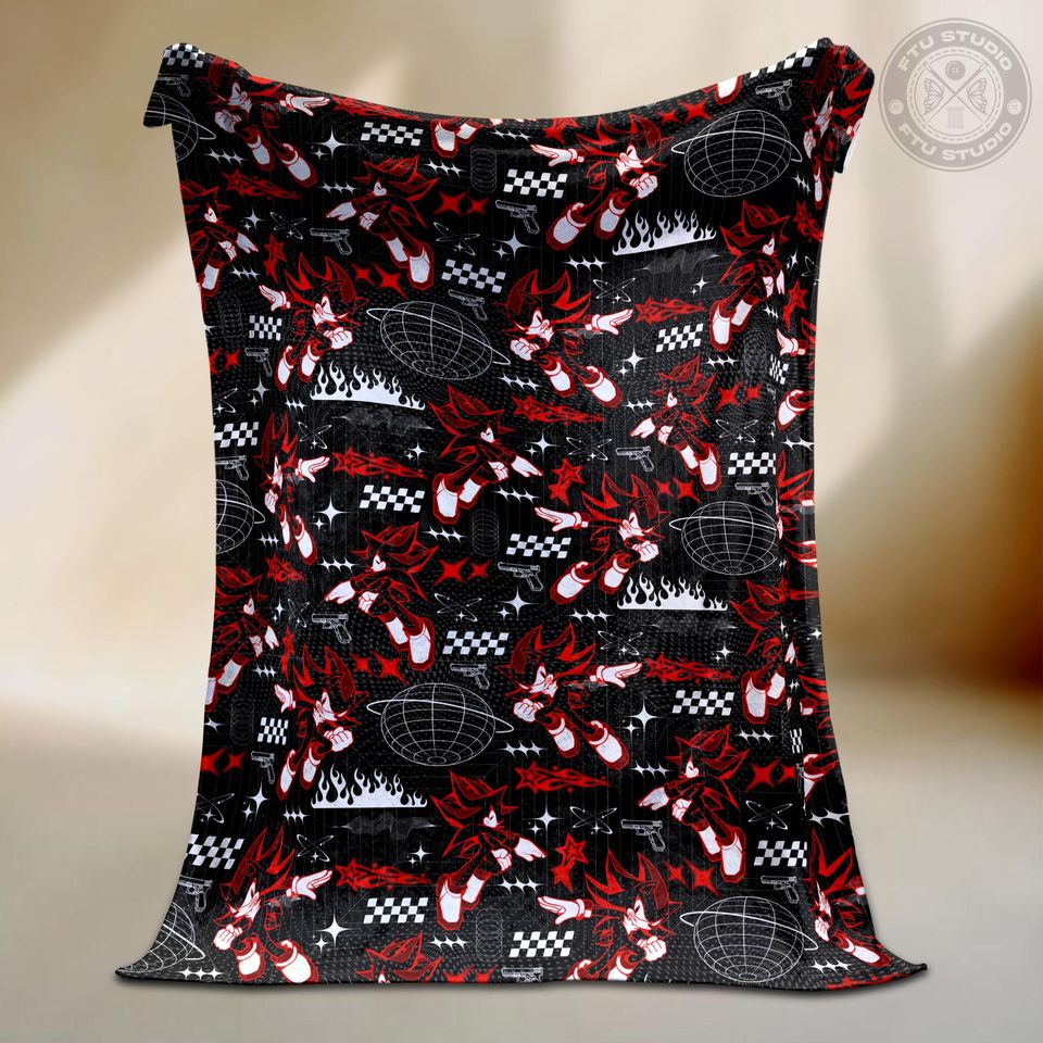 Shadow the Hedgehog Fleece Blanket - Video Game Gift