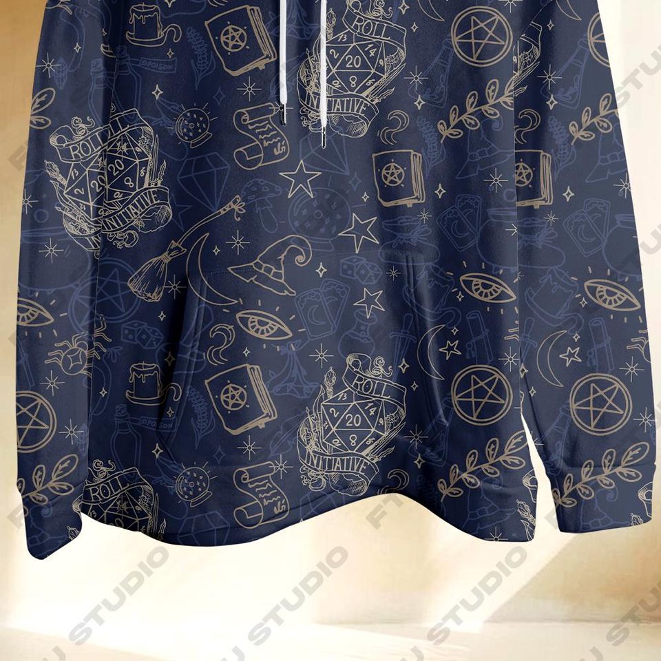 Class Wizard 3D Hoodie, Dungeon Master Gaming Hoodie, Play Gamer Gift