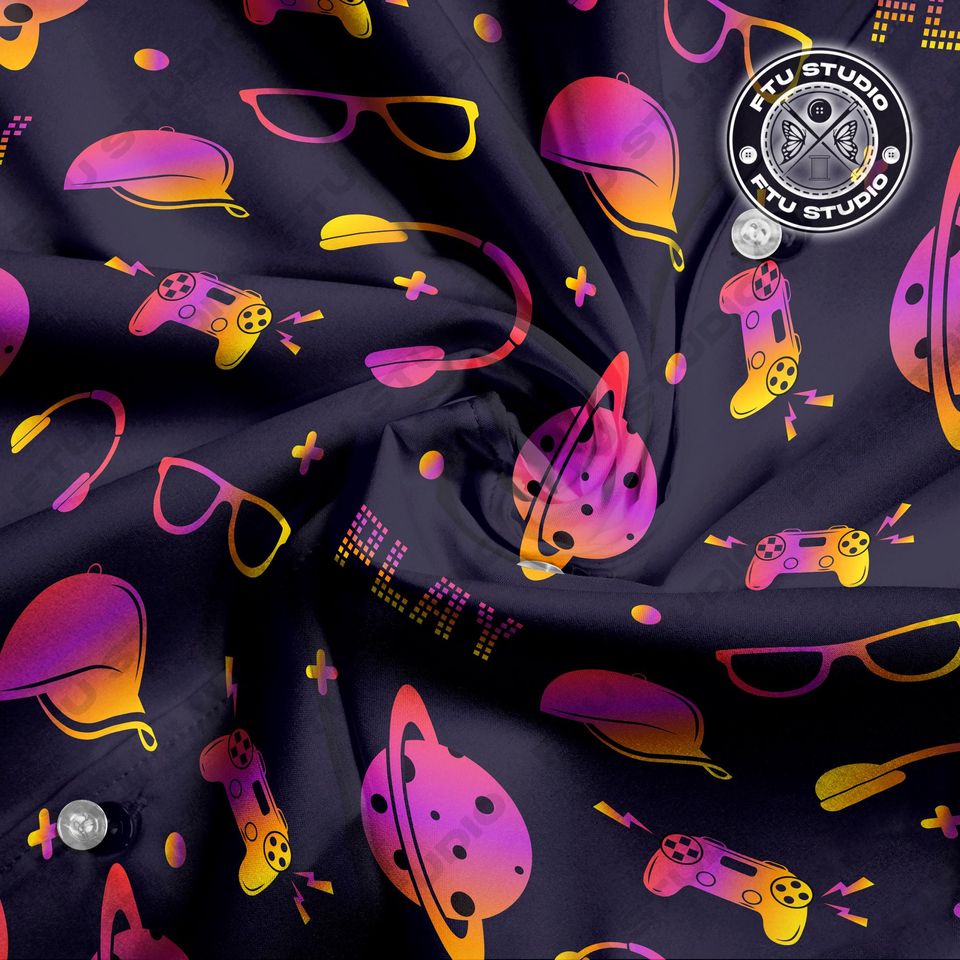 Gaming Planet Equipment Hawaiian Shirt Game Party Video Game Gifts