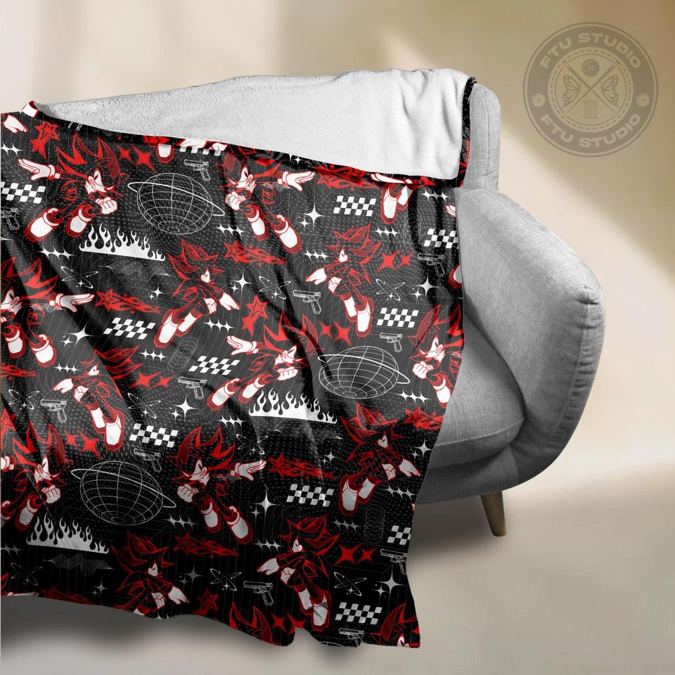Shadow the Hedgehog Fleece Blanket - Video Game Gift