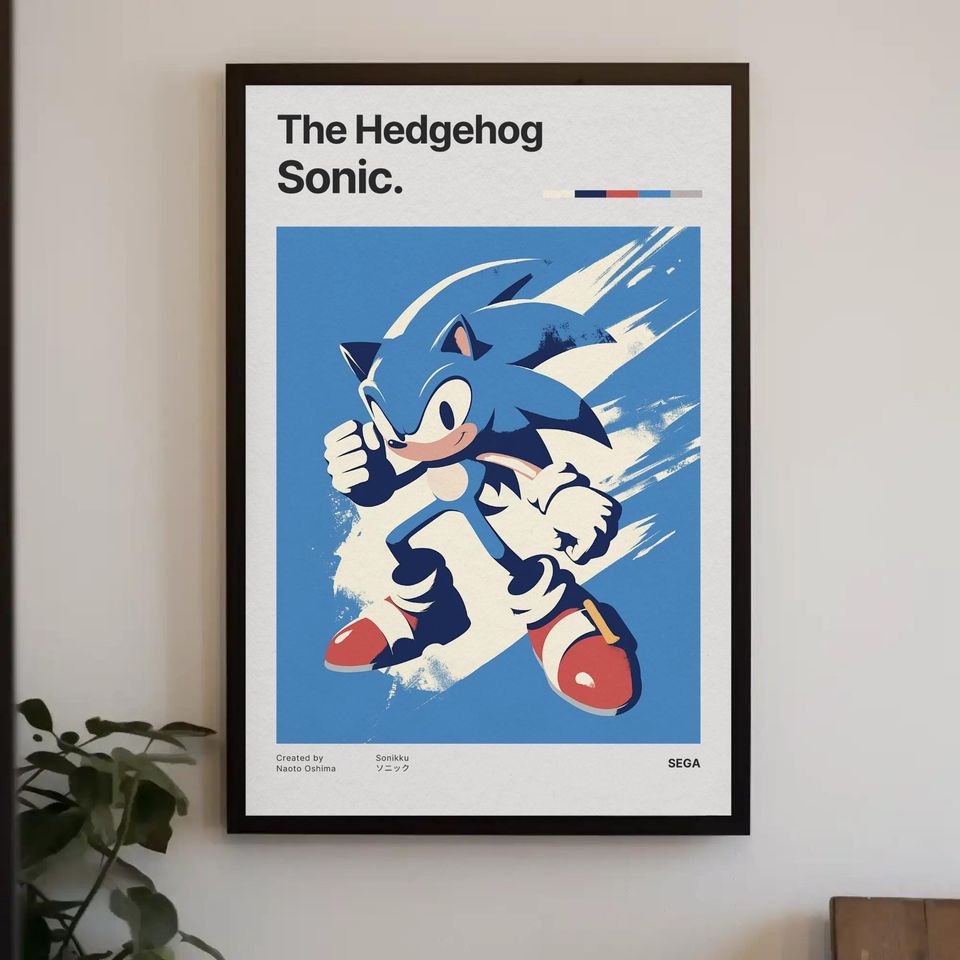 Sonic poster retrogaming, Sonic running, Sonic poster, Super smash bros