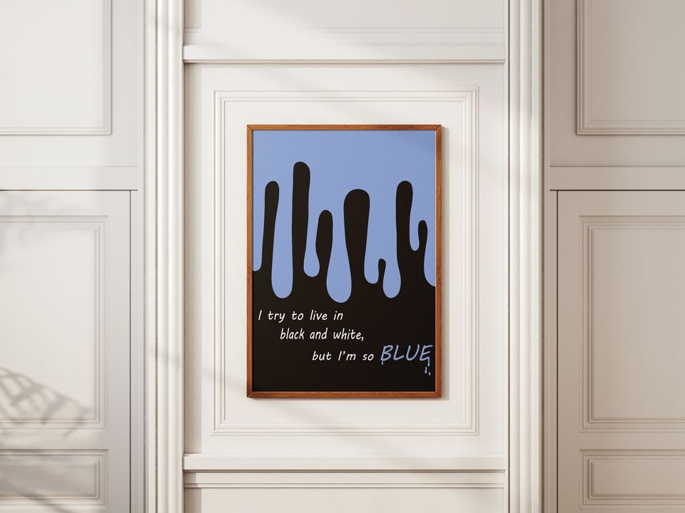 Billie Eilish Digital Art Poster "BLUE" - Striking