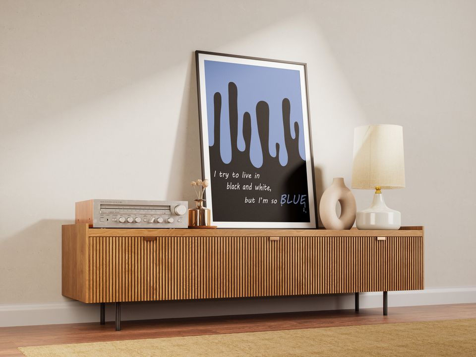 Billie Eilish Digital Art Poster "BLUE" - Striking