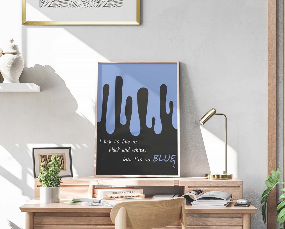 Billie Eilish Digital Art Poster "BLUE" - Striking