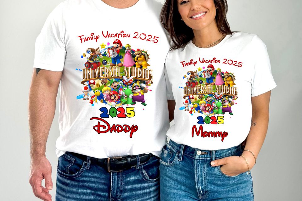 Custom Super Mario Family Vacation Shirts: Universal Studios 2025