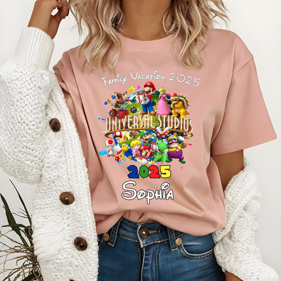 Custom Super Mario Family Vacation Shirts: Universal Studios 2025