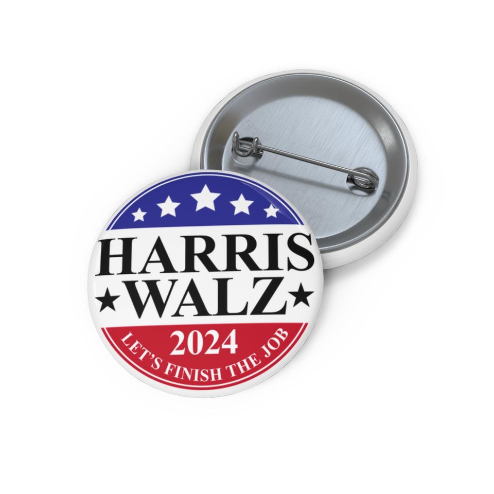 Harris Walz Democrat Button Election Pinback Kamala Harris 2024