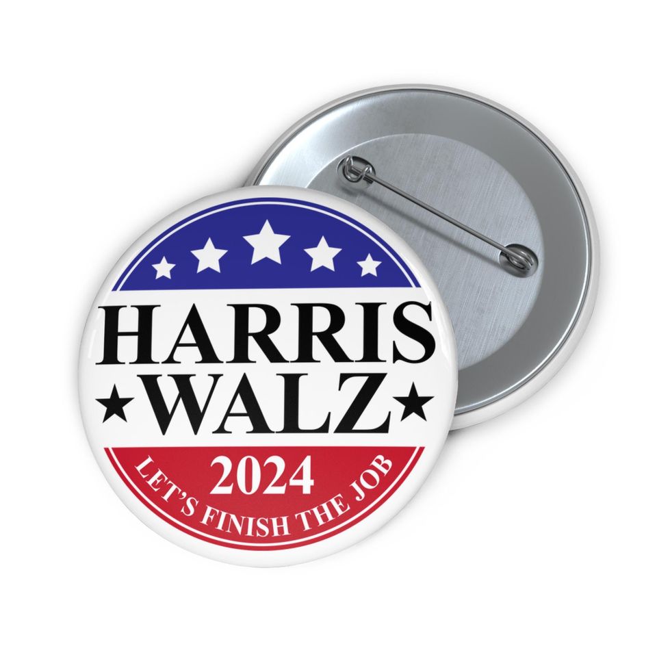 Harris Walz Democrat Button Election Pinback Kamala Harris 2024