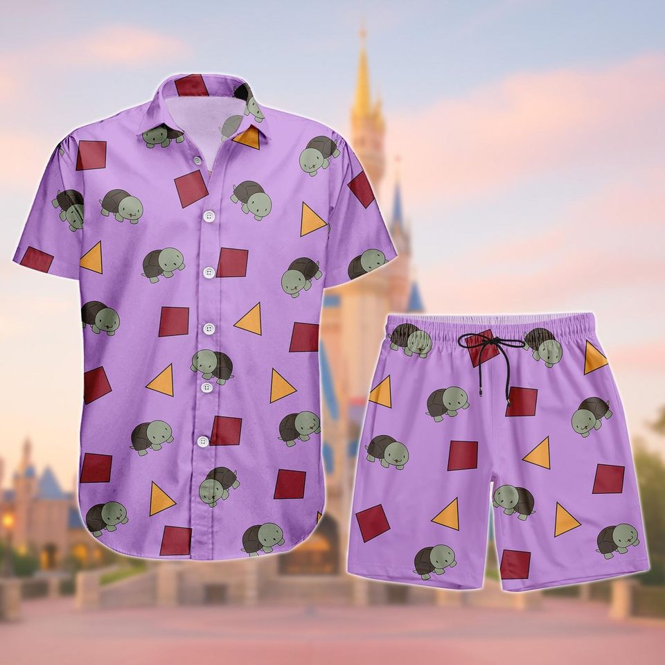 Zoey's Turtle Print Button Shirt Shorts, Kpop Demon Hunters Button Shirt, Kpop Movie Fan Hawaiian Shorts, Kpop Demon Hunters Zoey Shirt