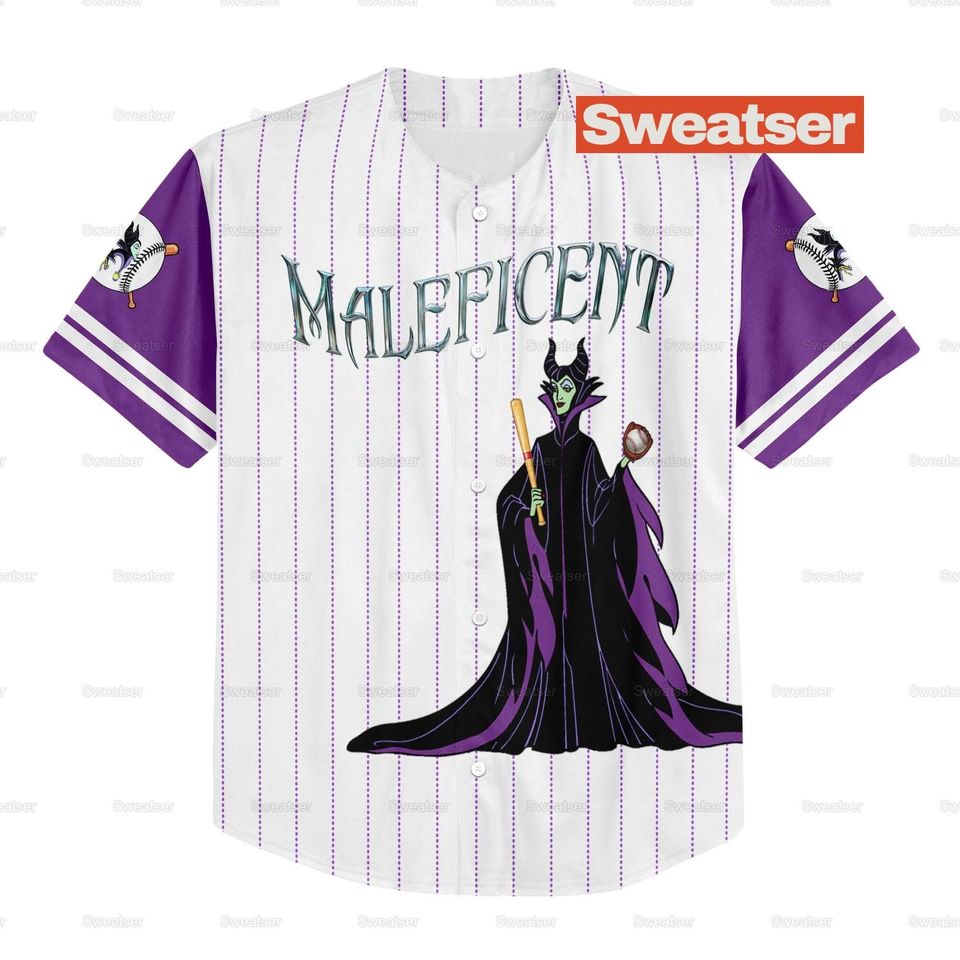 Custom Maleficent Baseball Jersey Shirt, Disneyland Jersey