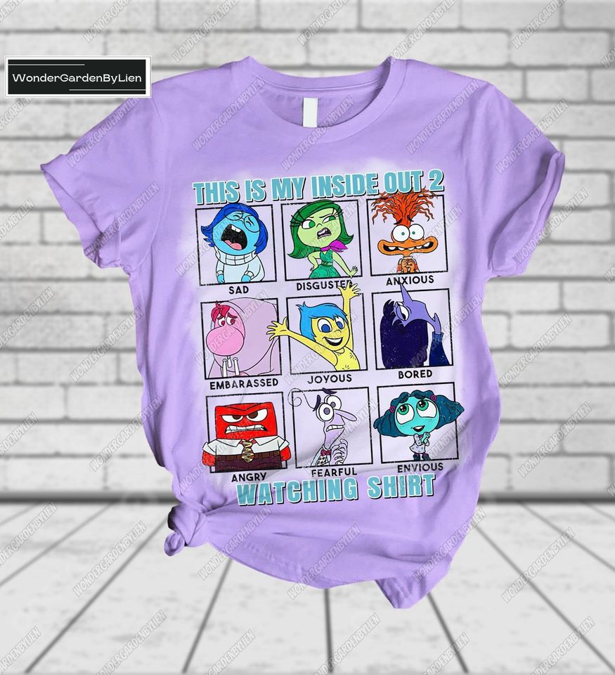 Inside Out 2 Tshirt Short Set, Inside Out 2 Character T-Shirt, Disney Pixar Pajamas