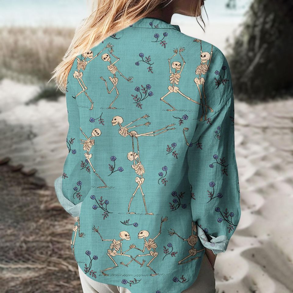 Dancing Skeleton Summer Blouse Shirt