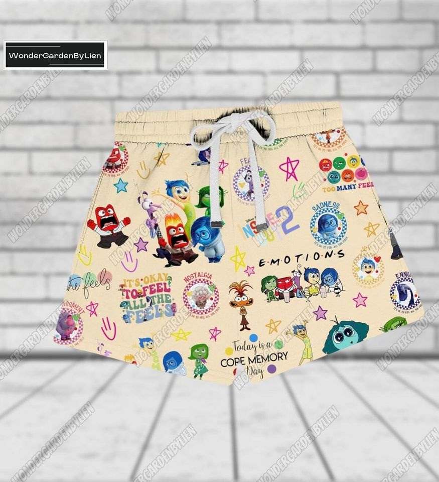 Inside Out 2 Tshirt Short Set, Inside Out 2 Character T-Shirt, Disney Pixar Pajamas