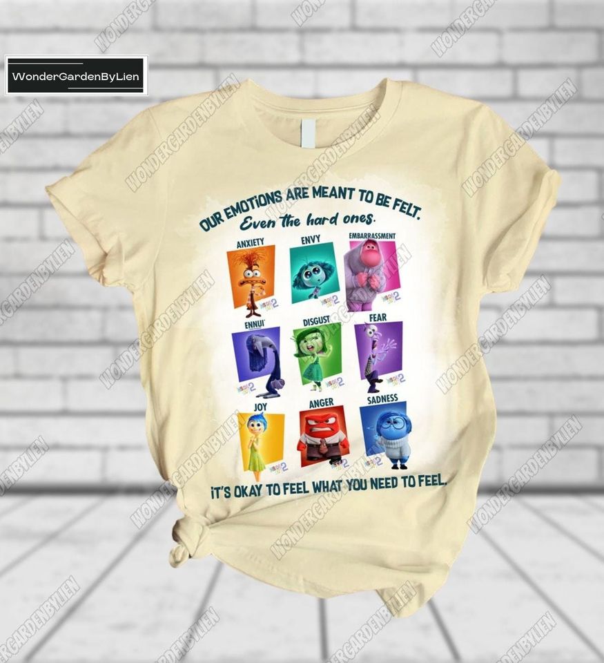 Inside Out 2 Tshirt Short Set, Inside Out 2 Character T-Shirt, Disney Pixar Pajamas