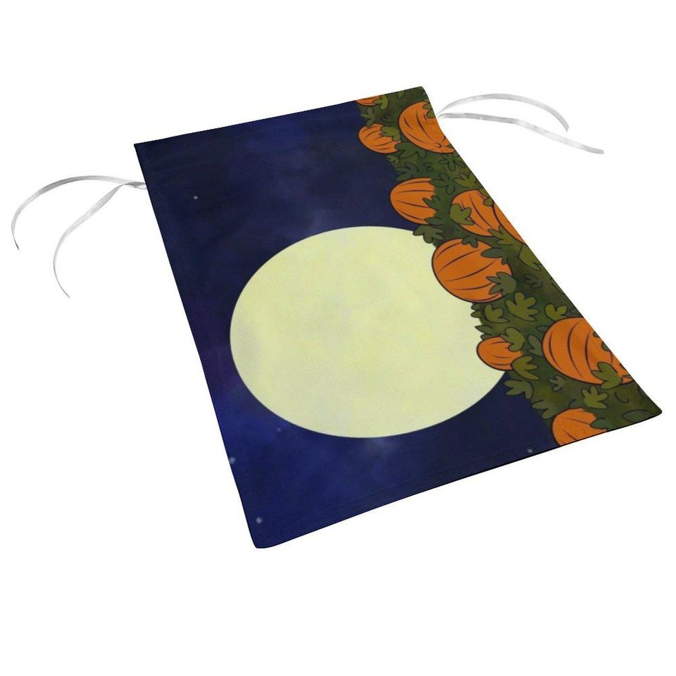 Full Moon and Pumpkin Patch Halloween Garden Flag - Spooky Fall Yard Decor