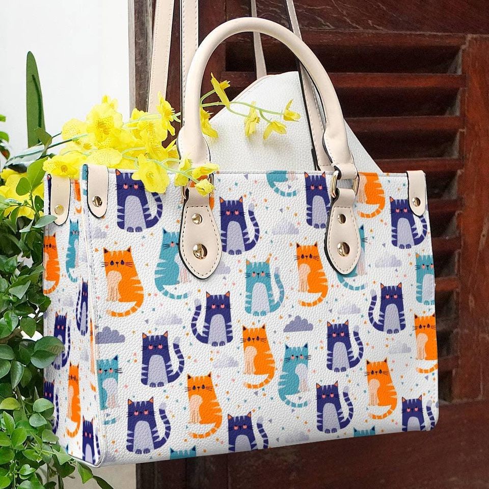 Leather Handbag Cat Leather Bag Adorable Cats