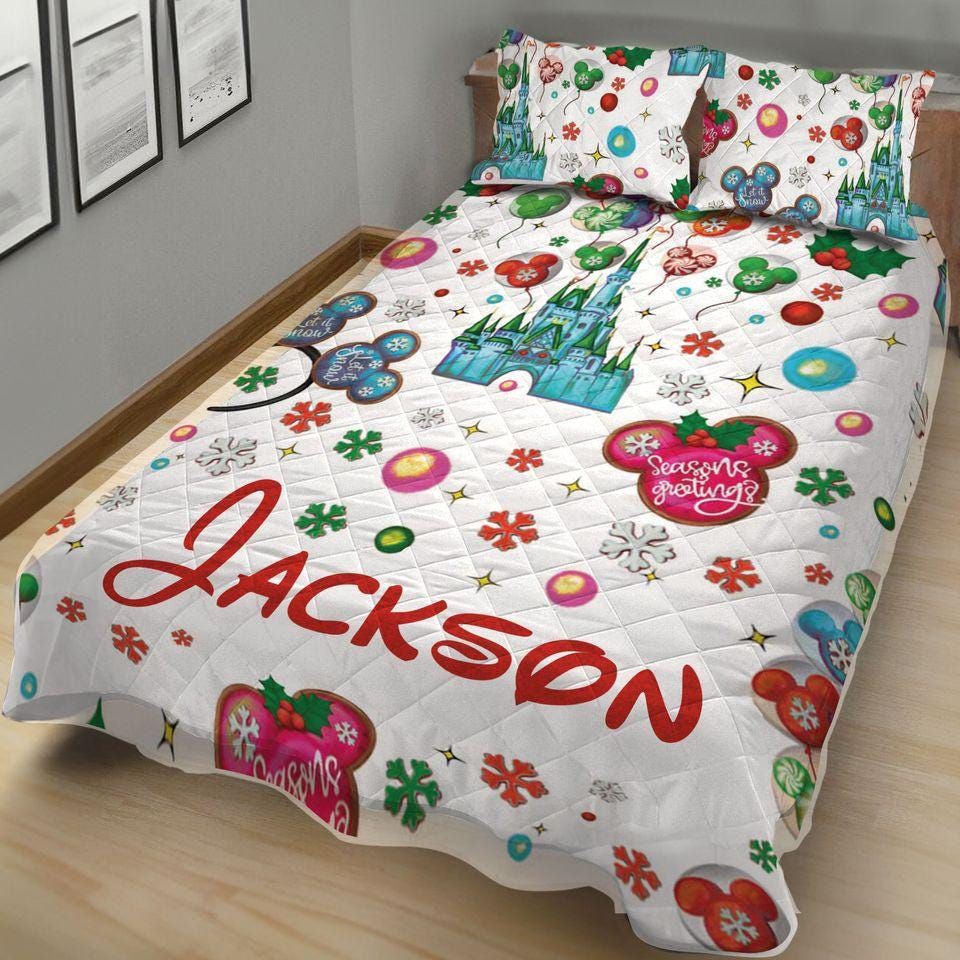 Personalized Magic Kingdom Christmas Bedding Set