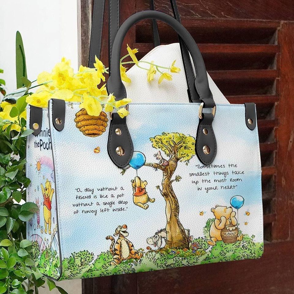 Personalized Winnie The Pooh Leather Handbag
