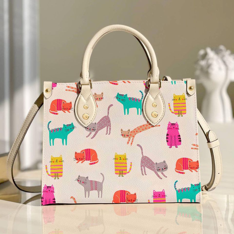 Leather Handbag Cat Leather Bag Lovely Cats