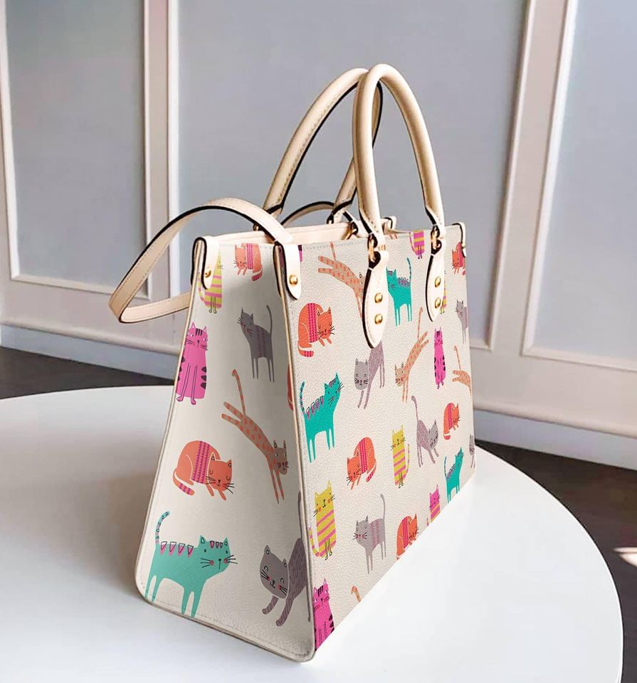Leather Handbag Cat Leather Bag Lovely Cats