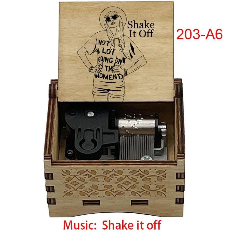Shake it Off Music Box: Birch Wood, 18-Note Movement