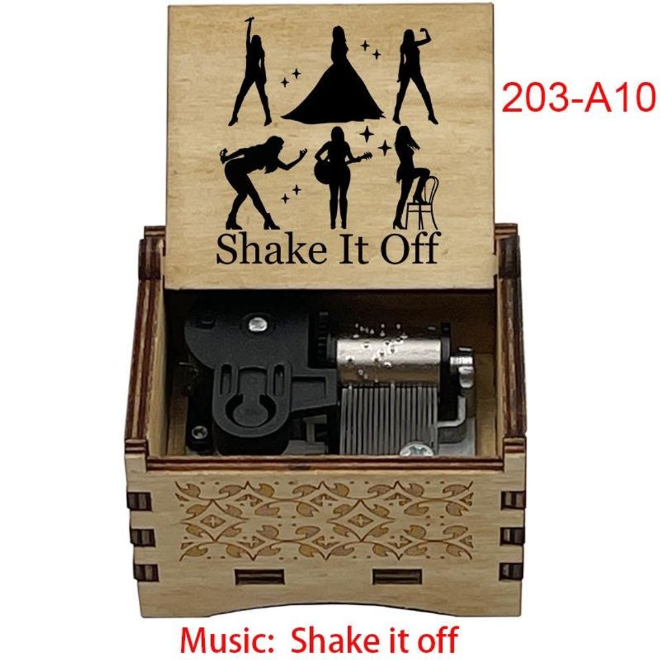 Shake it Off Music Box: Birch Wood, 18-Note Movement