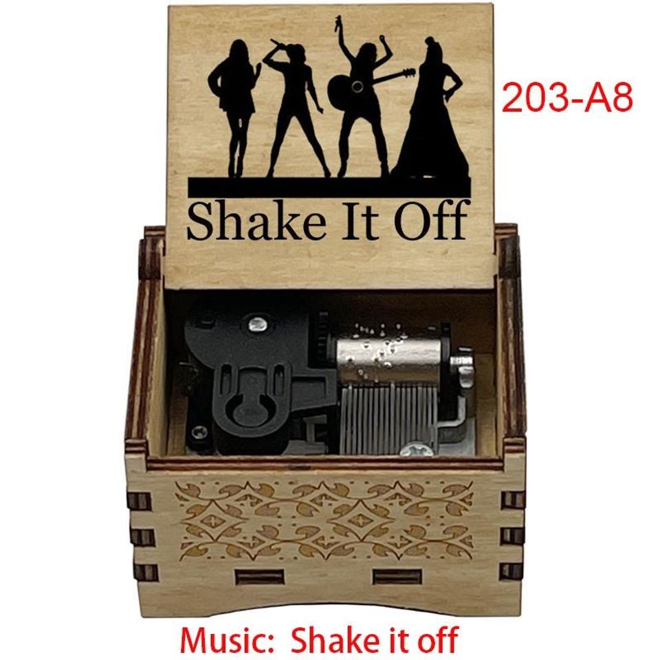 Shake it Off Music Box: Birch Wood, 18-Note Movement