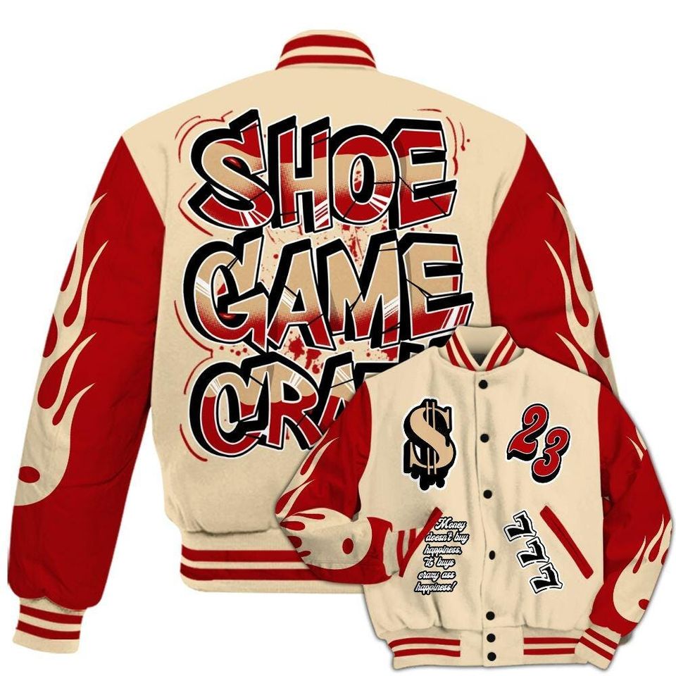 Dunk Low Strawberry Waffle Varsity Jacket, Streetwear Varsity Jacket, Shoe Game Crazy Graphic Varsity Jackets