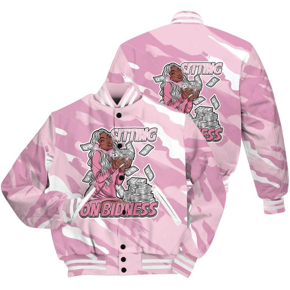 Orchid 4s Varsity Jacket, Streetwear Varsity Jacket, Bidness Colored Varsity Jackets