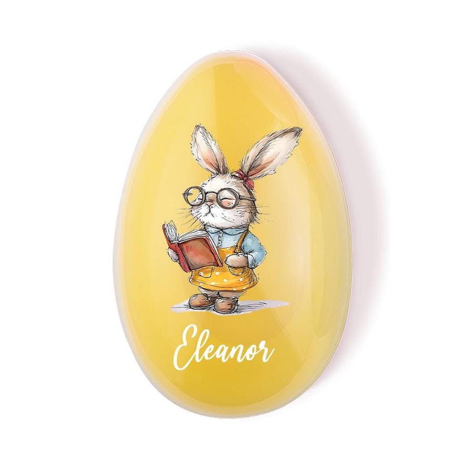 Personalized Cute Easter Bunny Dream Jobs Jumbo Easter Egg with Name, Easter Basket Stuffer Candy Box Gift for Kids