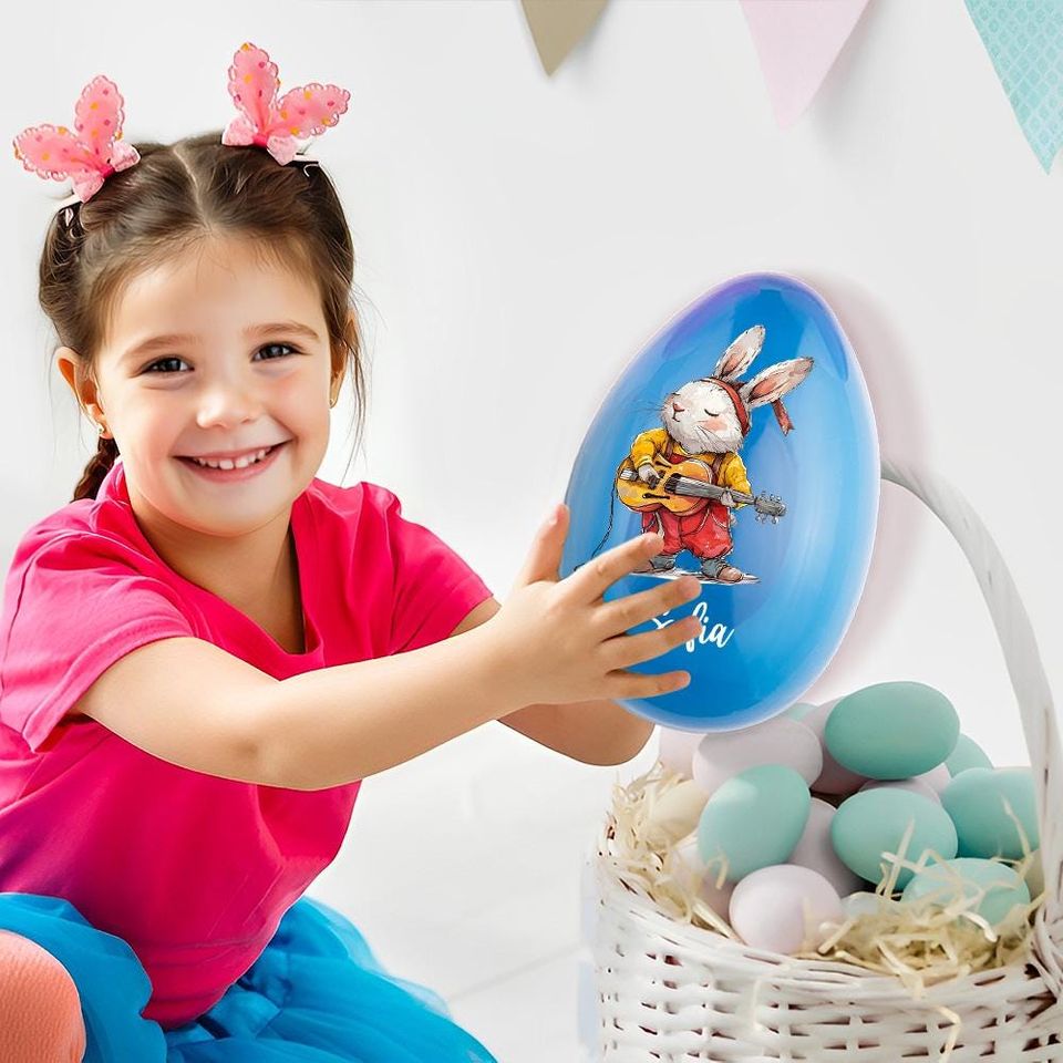 Personalized Cute Easter Bunny Dream Jobs Jumbo Easter Egg with Name, Easter Basket Stuffer Candy Box Gift for Kids