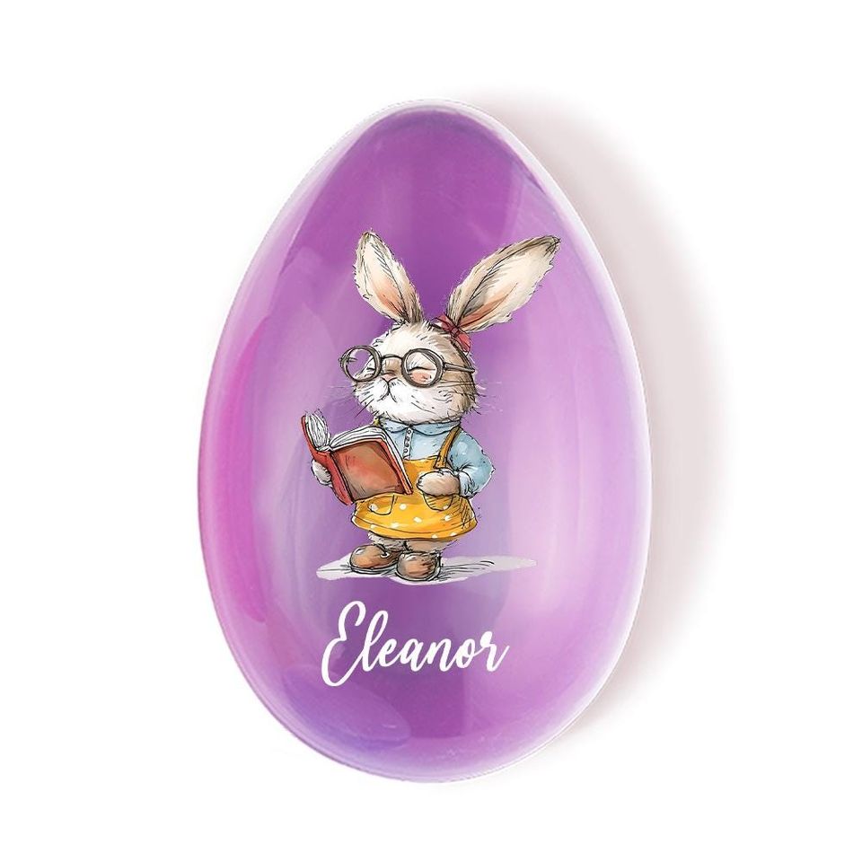 Personalized Cute Easter Bunny Dream Jobs Jumbo Easter Egg with Name, Easter Basket Stuffer Candy Box Gift for Kids