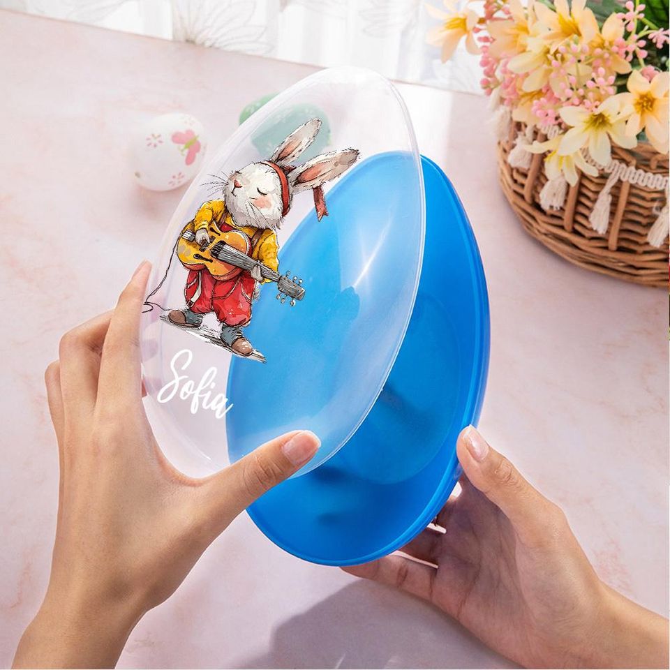 Personalized Cute Easter Bunny Dream Jobs Jumbo Easter Egg with Name, Easter Basket Stuffer Candy Box Gift for Kids