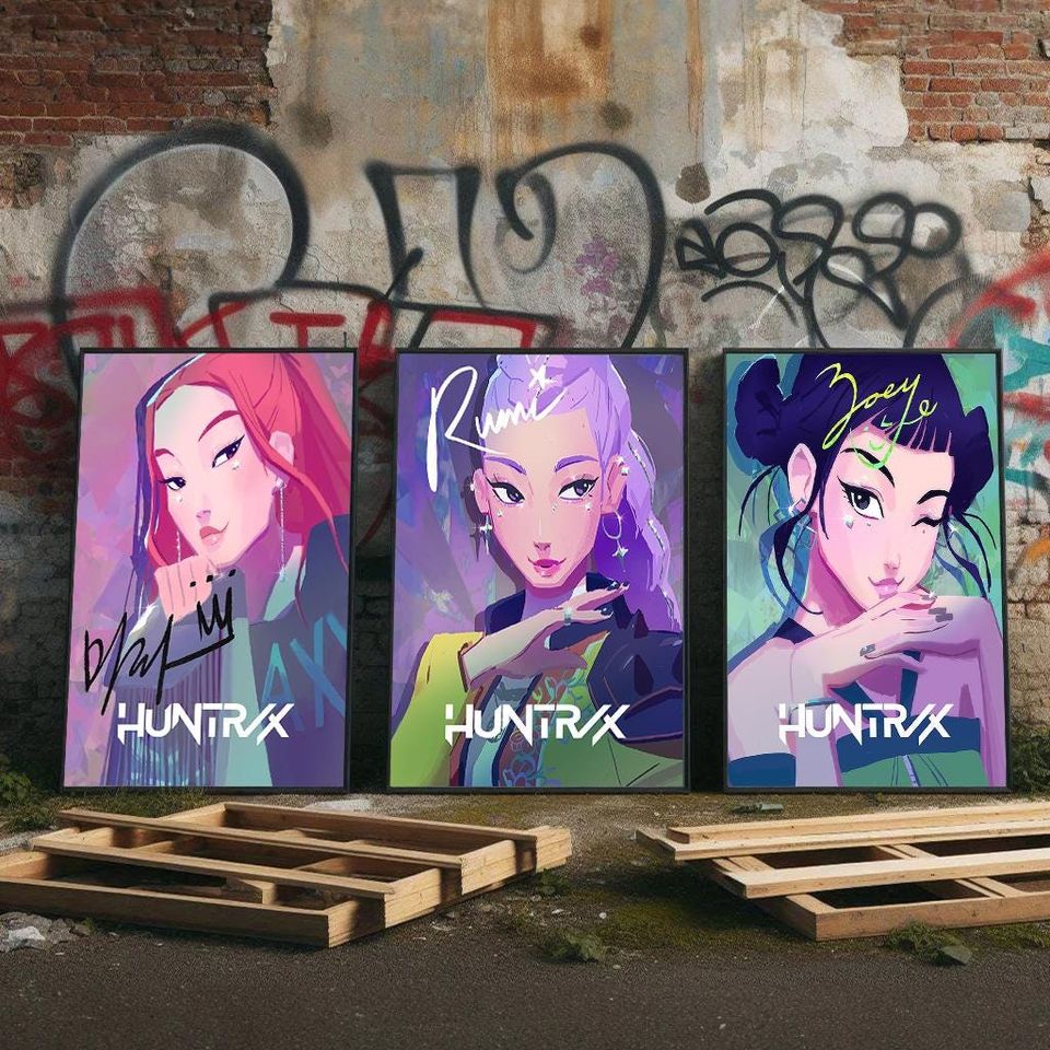 K-POP Demon Hunters Premium Matte Vertical Poster - HUNTRIX Zoey, Rumi, Mira Collectible Art
