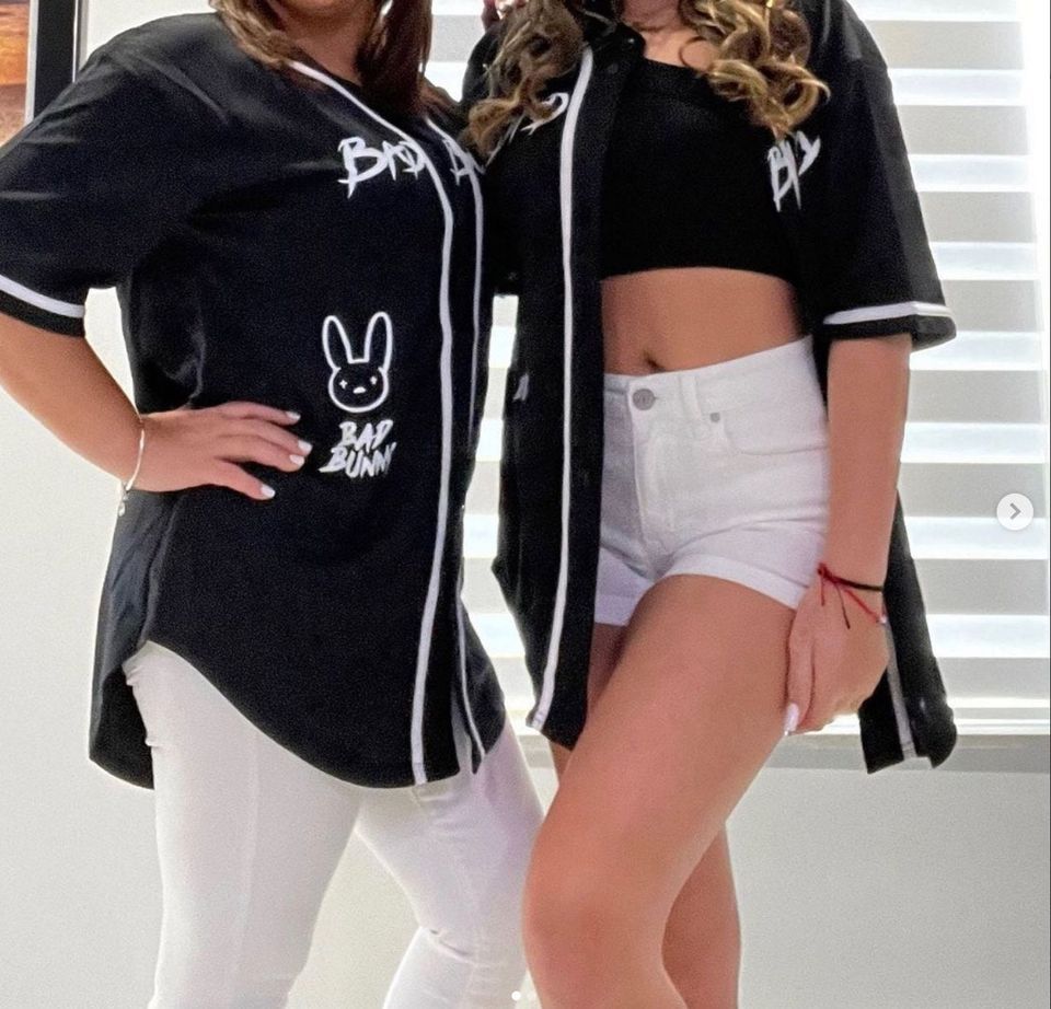 Bad Bunny Jersey, Black Baseball Jersey, Black Button-up