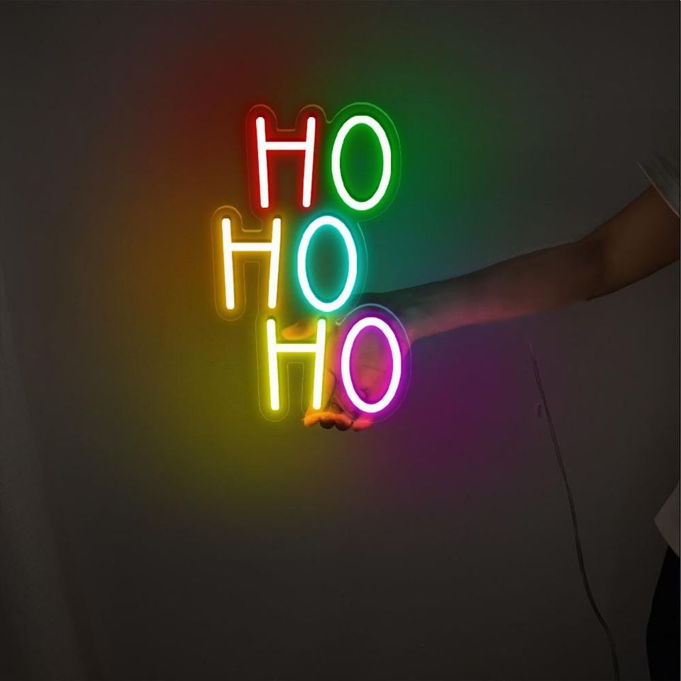HOHOHO Neon Sign: Rainbow Christmas Wall Decor