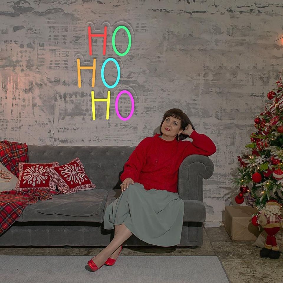 HOHOHO Neon Sign: Rainbow Christmas Wall Decor