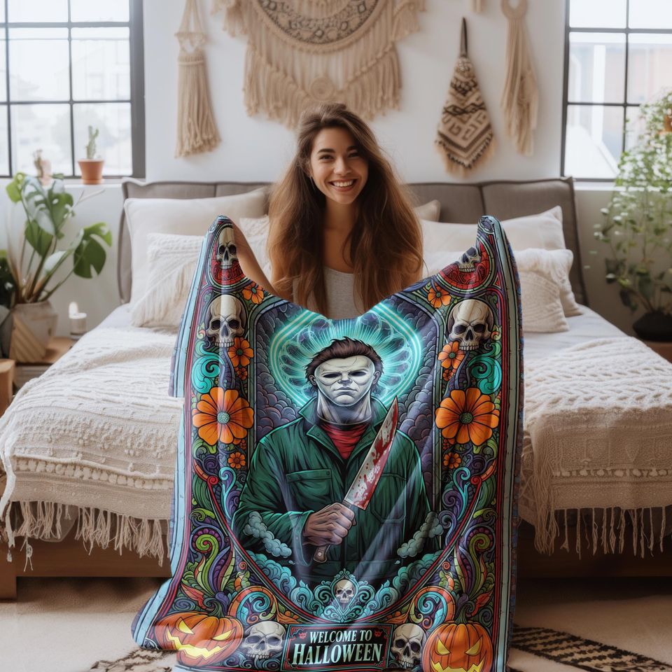 Michael Myers Halloween Blanket: Gothic Horror Movie Throw