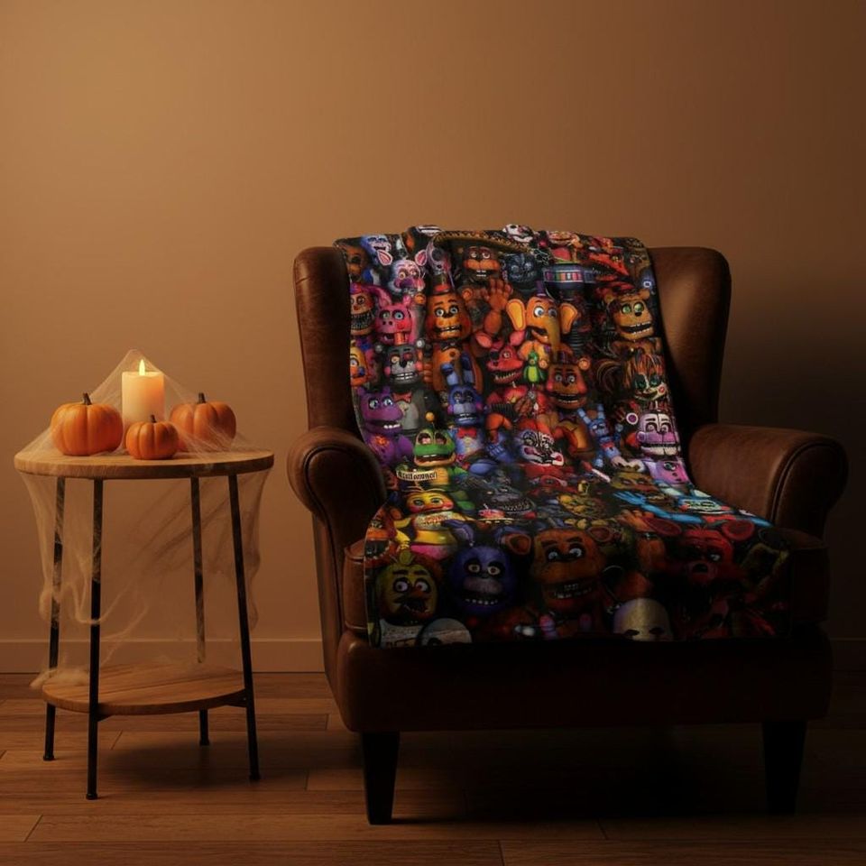 Five Nights at Freddys Blanket, FNAF Fleece Blanket, Gamer Gift