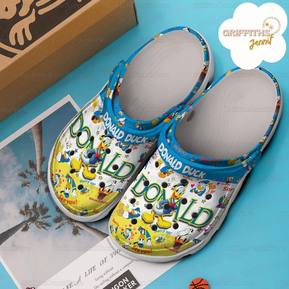 Donald Duck Shoes, Donald Sandals, Disney Donald Clogs